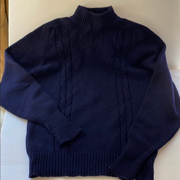 Vintage Other - VTG Scottish Cashmere Mockneck Navy Sweater